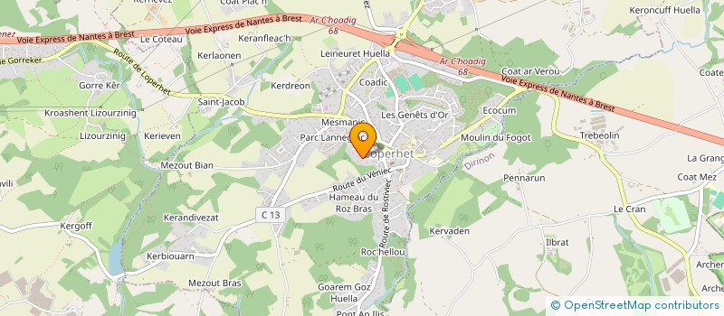 localisation de l'entreprise MADAME ANNIE L'HOUR à LOPERHET