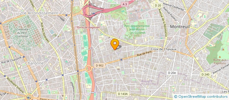 localisation de l'entreprise MADAME ANNIE LELONG à BAGNOLET