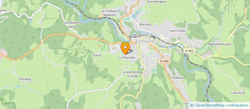 localisation de l'entreprise MADAME ANNIE PELLET  EYMOUTIERS