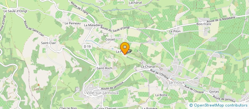 localisation de l'entreprise MADAME AUDE BEAUJARD à PORTE-DES-PIERRES-DOREES