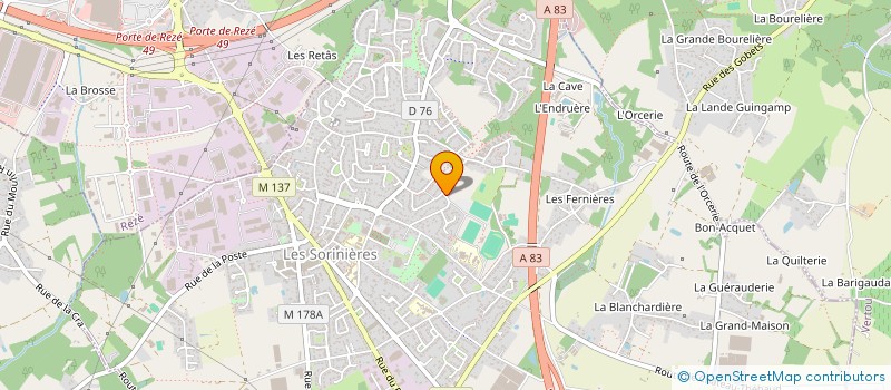 localisation de l'entreprise MADAME AUDE BERNIER à LES SORINIERES