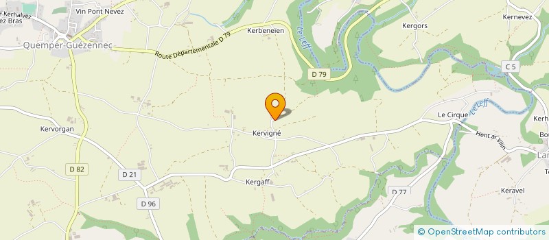 localisation de l'entreprise MADAME AUDE MOIGNET à QUEMPER-GUEZENNEC