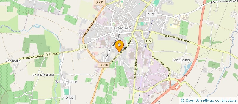 localisation de l'entreprise MADAME AUDREY BREDON  BARBEZIEUX-SAINT-HILAIRE