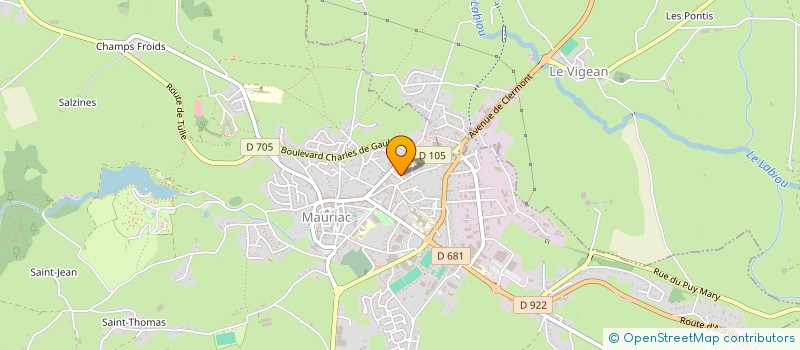 localisation de l'entreprise MADAME AURELIE BROUSSE à MAURIAC