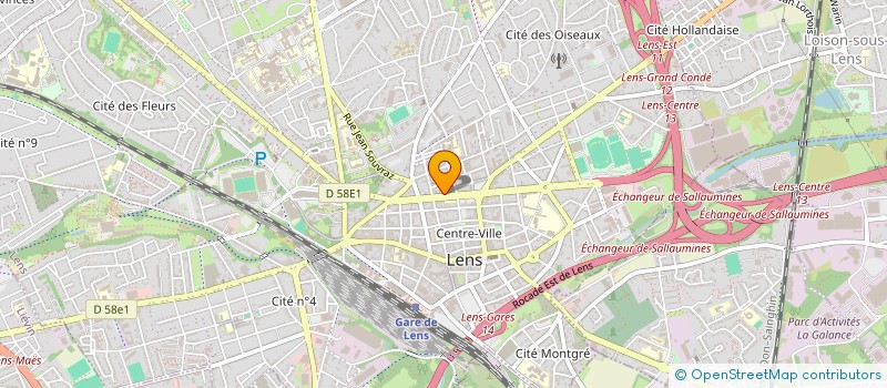 localisation de l'entreprise MADAME AURELIE SUNESAEL  LENS