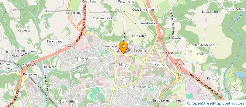 localisation de l'entreprise MADAME AURELIE YOUINOU à QUIMPER