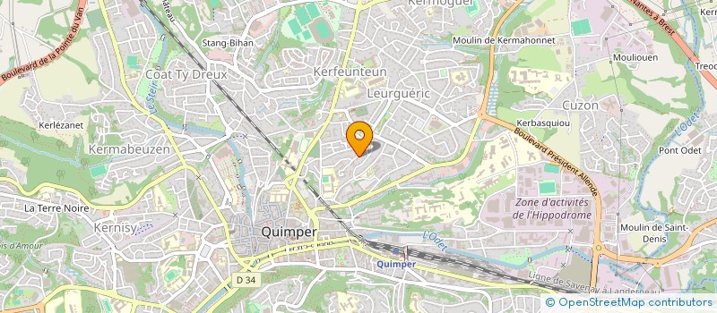 localisation de l'entreprise MADAME AURORE BEVEN à QUIMPER