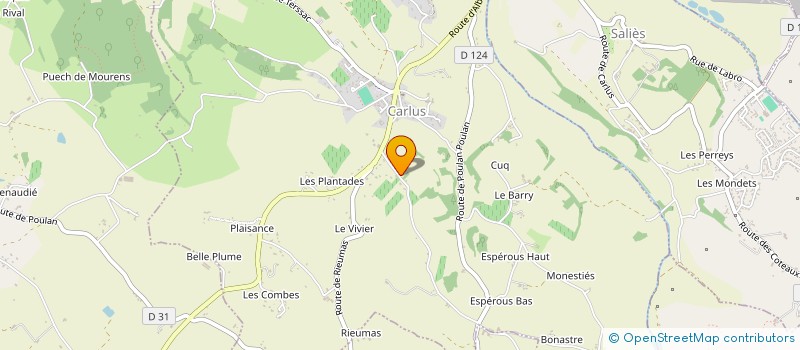 localisation de l'entreprise MADAME AURORE GAYRAUD  CARLUS