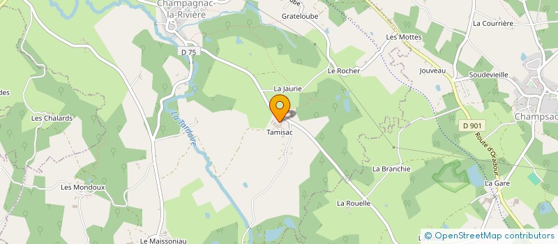 localisation de l'entreprise MADAME AURORE LAGORCE à CHAMPAGNAC-LA-RIVIERE