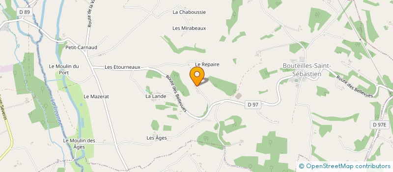 localisation de l'entreprise MADAME AXELLE LAGORCE  BOUTEILLES-SAINT-SEBASTIEN