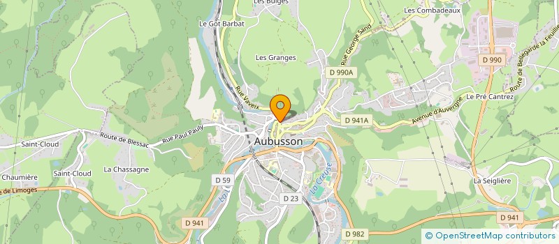 localisation de l'entreprise MADAME BEATRICE BAUDOIN à AUBUSSON
