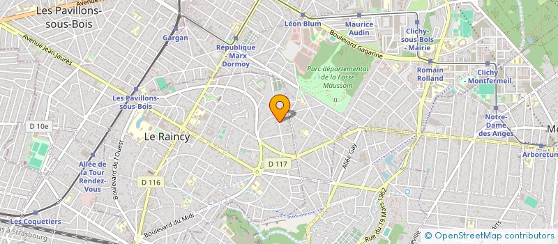 localisation de l'entreprise MADAME BERANGERE CASTAING à LE RAINCY