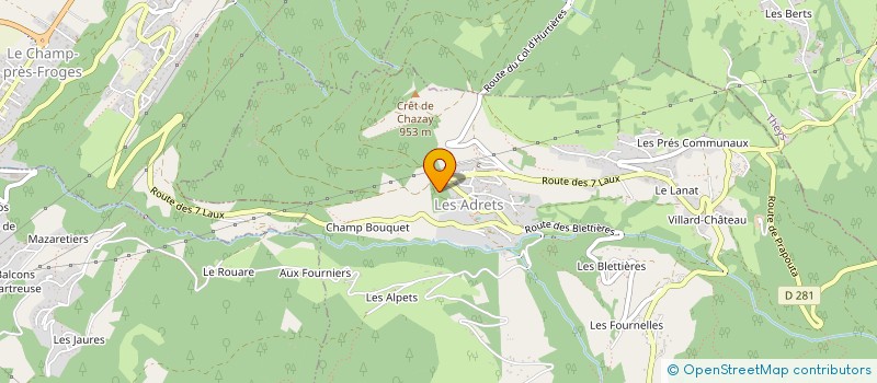 localisation de l'entreprise MADAME BERENICE GAULIARD  LES ADRETS