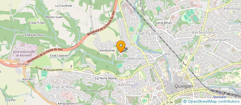 localisation de l'entreprise MADAME BERNADETTE BOULIN à QUIMPER