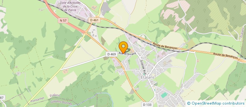 localisation de l'entreprise MADAME BERNADETTE JEANNINGROS  ETALANS