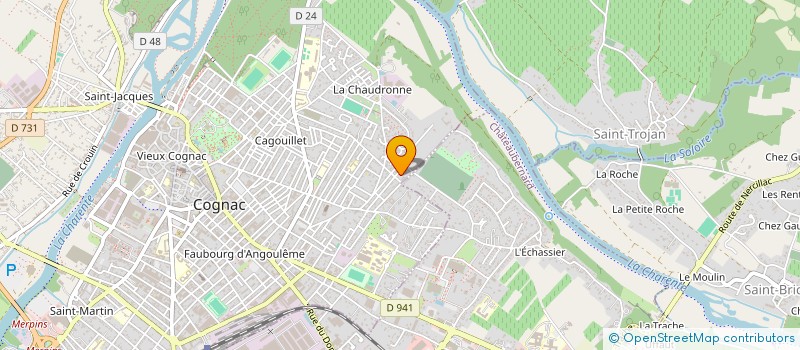 localisation de l'entreprise MADAME BERNADETTE LASSAGNE  COGNAC