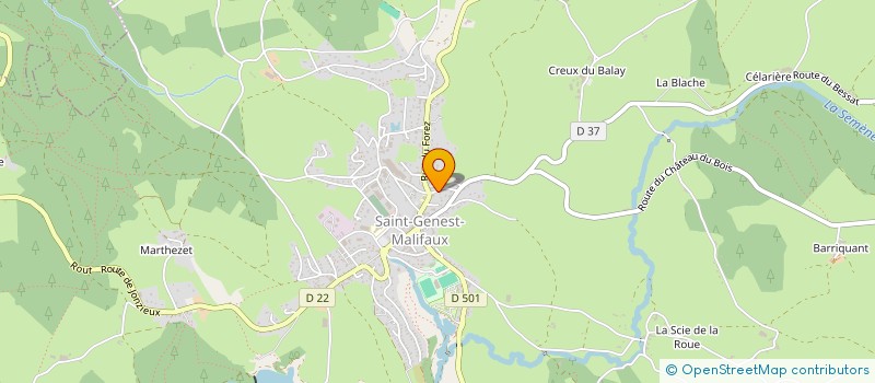 localisation de l'entreprise MADAME BERNADETTE PALASSE  SAINT-GENEST-MALIFAUX