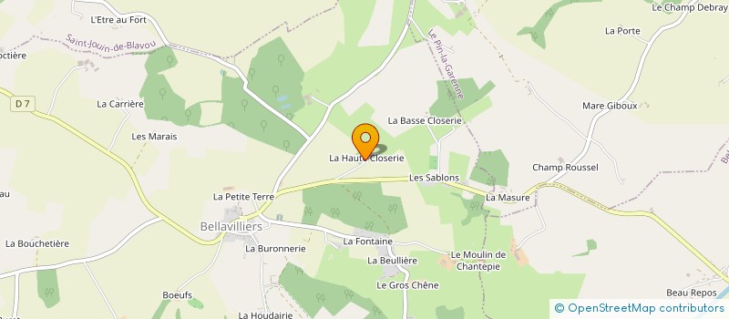localisation de l'entreprise MADAME BERNADETTE VALLEE à BELLAVILLIERS