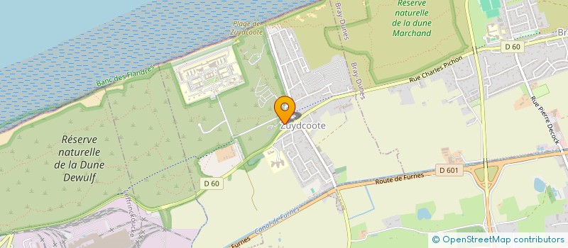 localisation de l'entreprise MADAME BERTILLE MAZURE  ZUYDCOOTE