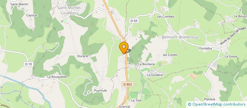 localisation de l'entreprise MADAME BRIGITTE BARNABE  SAINT-MICHEL-LOUBEJOU