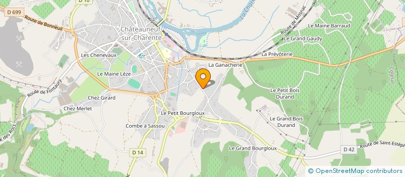localisation de l'entreprise MADAME BRIGITTE DARLAY à CHATEAUNEUF-SUR-CHARENTE