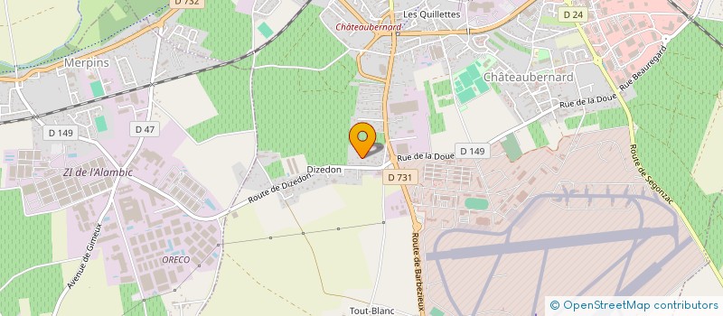 localisation de l'entreprise MADAME BRIGITTE GATUINGT  CHATEAUBERNARD