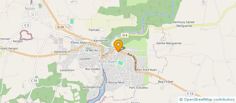 localisation de l'entreprise MADAME BRIGITTE GUERROUE  PONT-AVEN