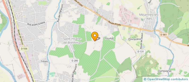 localisation de l'entreprise MADAME BRIGITTE HUGUET  SAINT-HILAIRE-DE-BRETHMAS