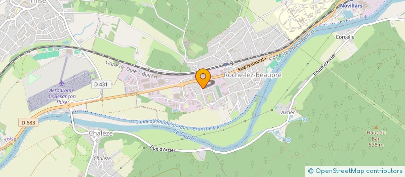 localisation de l'entreprise MADAME BRIGITTE MONNOT  ROCHE-LEZ-BEAUPRE