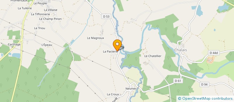 localisation de l'entreprise MADAME BRIGITTE PENICAUD à PRISSAC