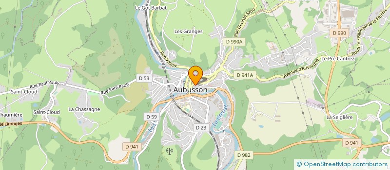 localisation de l'entreprise MADAME CABOZ D AGUANO à AUBUSSON