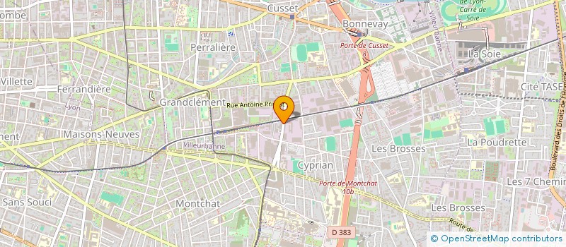 localisation de l'entreprise MADAME CAMILLE JEANNOT  VILLEURBANNE