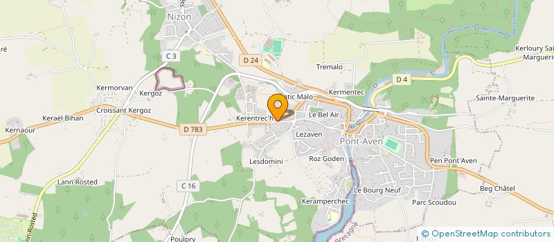 localisation de l'entreprise MADAME CAMILLE THOMAS  PONT-AVEN