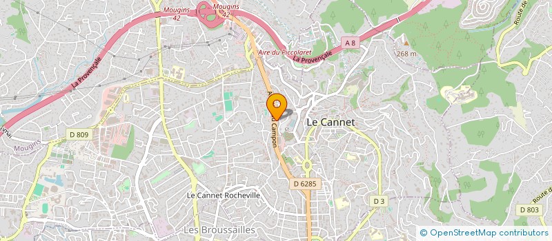 localisation de l'entreprise MADAME CARINE LEROY à LE CANNET