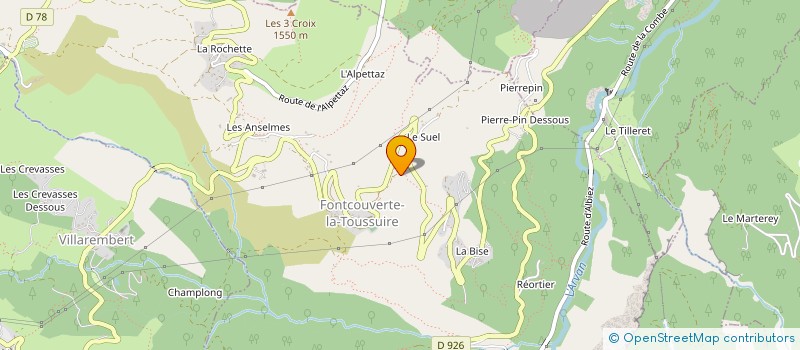 localisation de l'entreprise MADAME CAROLE CANDELLE à FONTCOUVERTE-LA-TOUSSUIRE