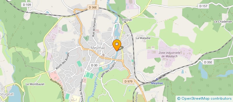 localisation de l'entreprise MADAME CAROLE CHASSAING  MEYMAC