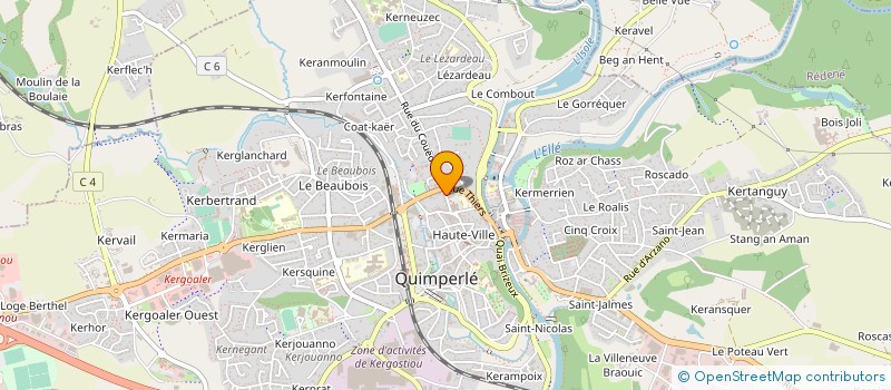 localisation de l'entreprise MADAME CAROLE EUZEN  QUIMPERLE