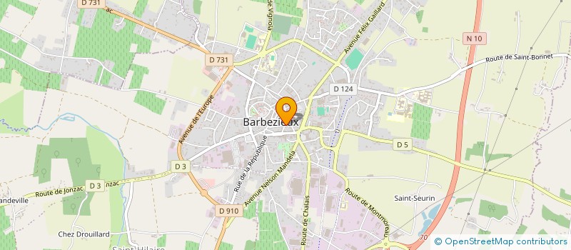 localisation de l'entreprise MADAME CAROLE GILARDY  BARBEZIEUX SAINT HILAIRE