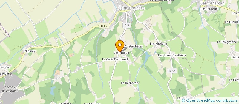 localisation de l'entreprise MADAME CAROLINE BARBIER à SAINT-BROLADRE