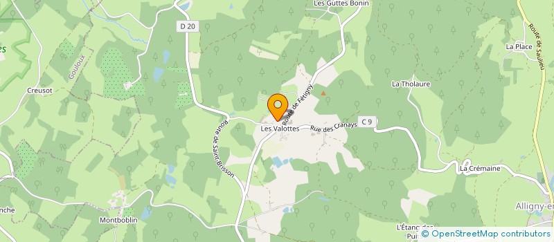 localisation de l'entreprise MADAME CAROLINE BROSSIER GASTALDI  ALLIGNY-EN-MORVAN