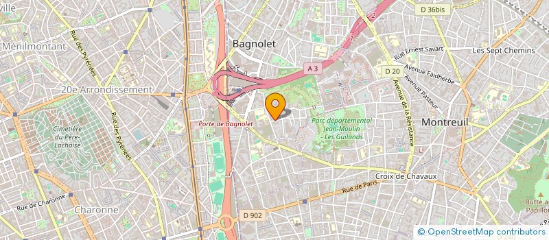localisation de l'entreprise MADAME CAROLINE GIBERT à BAGNOLET