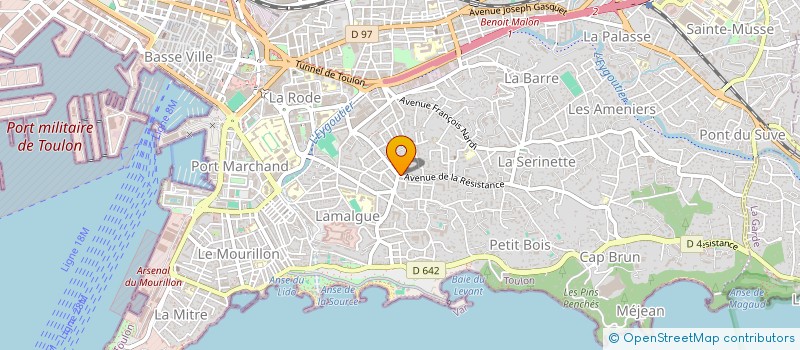 localisation de l'entreprise MADAME CAROLINE LAMORINIERE  TOULON