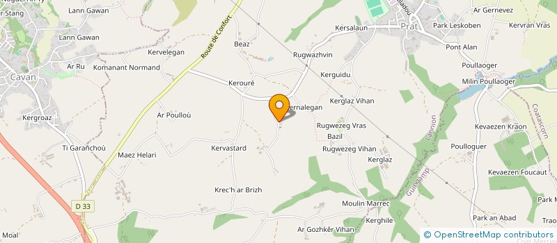 localisation de l'entreprise MADAME CAROLINE LE ROUGE DE GUERDAVID  PRAT