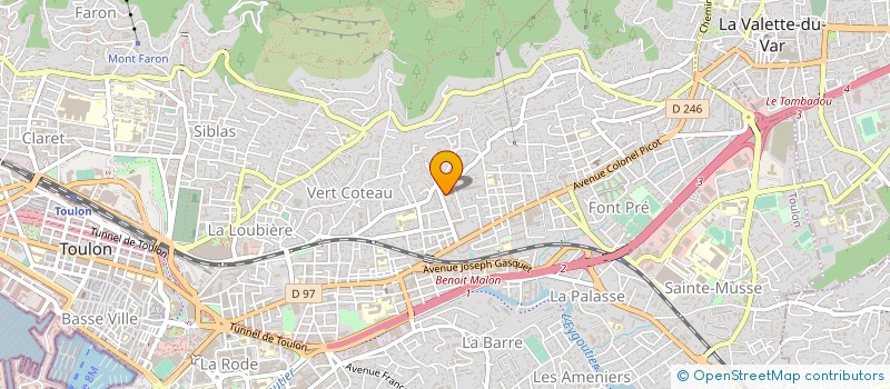 localisation de l'entreprise MADAME CAROLINE MARIE DE BAZELAIRE  TOULON