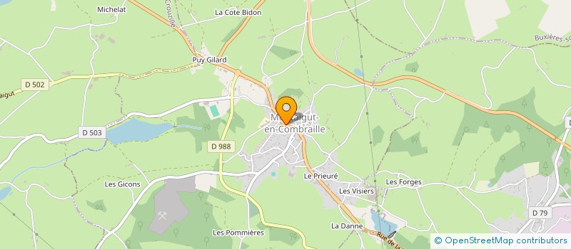 localisation de l'entreprise MADAME CAROLINE MERLE-REMOND à MONTAIGUT-EN-COMBRAILLE