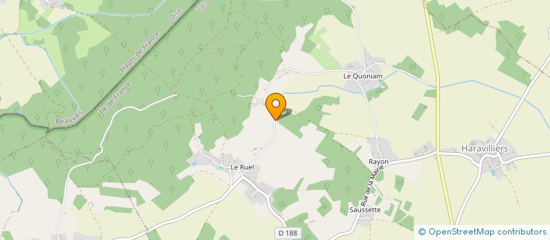 localisation de l'entreprise MADAME CAROLINE MONDET  HARAVILLIERS