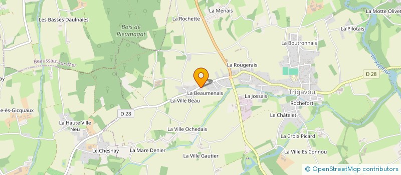 localisation de l'entreprise MADAME CAROLINE RAUJOUAN à PLESLIN-TRIGAVOU