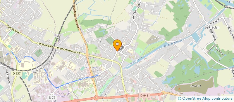 localisation de l'entreprise MADAME CAROLINE REGNIER  BEUVRY