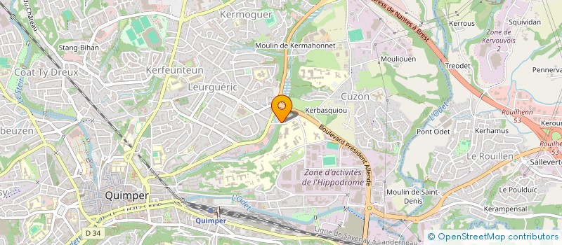 localisation de l'entreprise MADAME CAROLINE REGNIER à QUIMPER