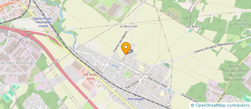 localisation de l'entreprise MADAME CARVELINE DIAMBOTE MASSIKA  PIERRELAYE